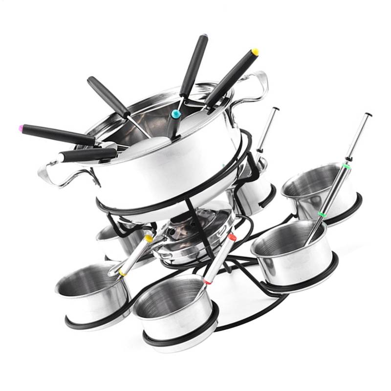 Ynnhik Fondue-Set, elektrisches Fondue-Set, multifunktionales Fondue-Set, Käsefondue, aus Edelstahl, 21-teilig, Käsefondue-Set von Ynnhik