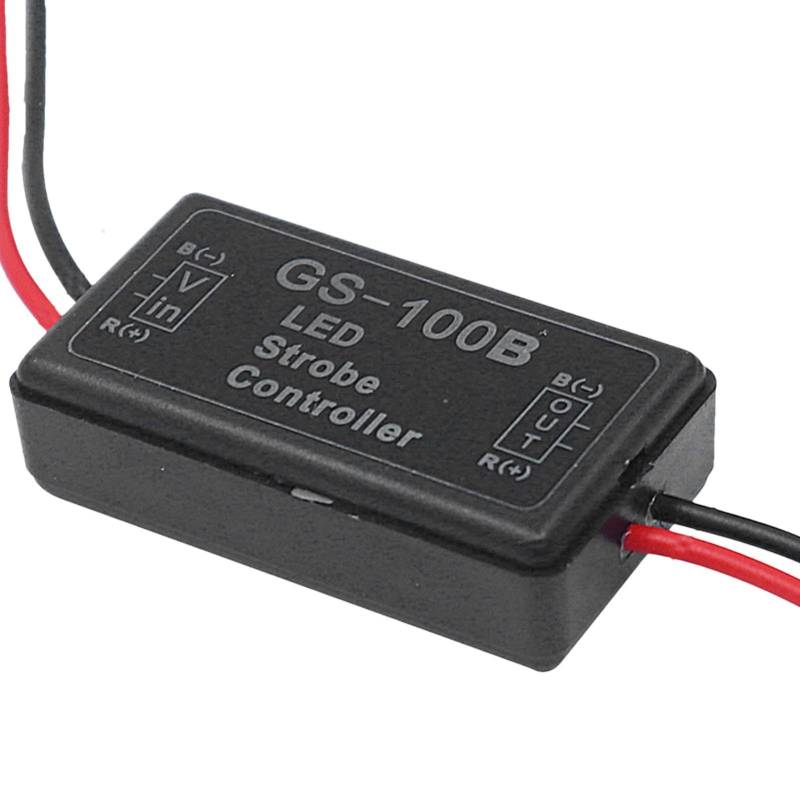 Ynnhik Stroboskop-Controller für LED-Leuchten – Auto Auto GS-100B LED-Blinker, Zubehör 3 Modi 12 V–24 V Gleichstrom für Bremslicht, Kofferraum, Tank, Elektrofahrräder von Ynnhik