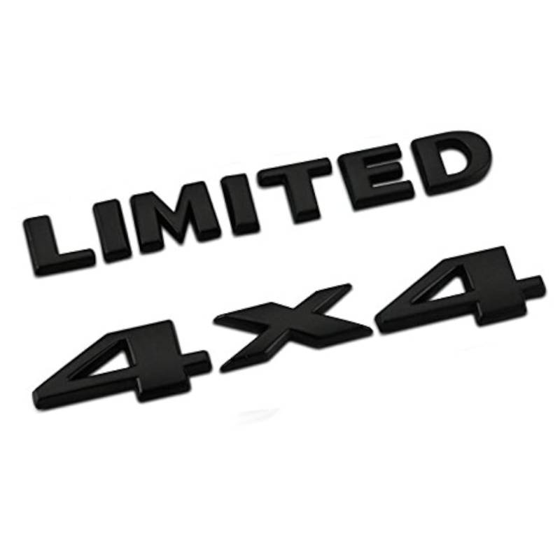 2 Stück (1 Set) Auto Tuning 4 x 4 Logo 3D Aufkleber Emblem Logo Aufkleber Liberty Namensschild Badge + Limited Trunk Hood Door Compatible with 4x4+Limited (Glänzendes Schwarz) von Yoaoo