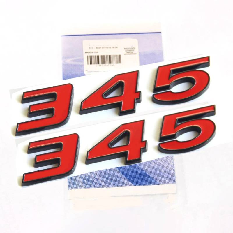 Yoaoo 2 x OEM 345 Emblem 345 Badge Legierung Aufkleber 3D Logo Ersatz für 345 Badge BZ von Yoaoo
