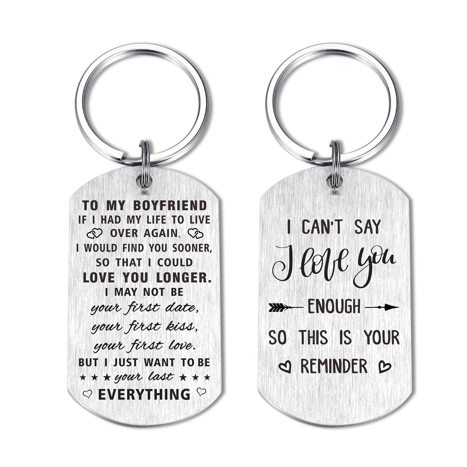 Yobent Boyfriend Gifts Keychain for Christmas Anniversary Birthday Valentine's Day, Double-Sided Engraved, Liebe Freund, 2 * 1.1inch Yobent Boyfriend Gifts Keychain for Christmas Anniversary Birthday Valentine's Day, Double-Sided Engraved, Liebe Freund, 2 * 1.1inch von Yobent
