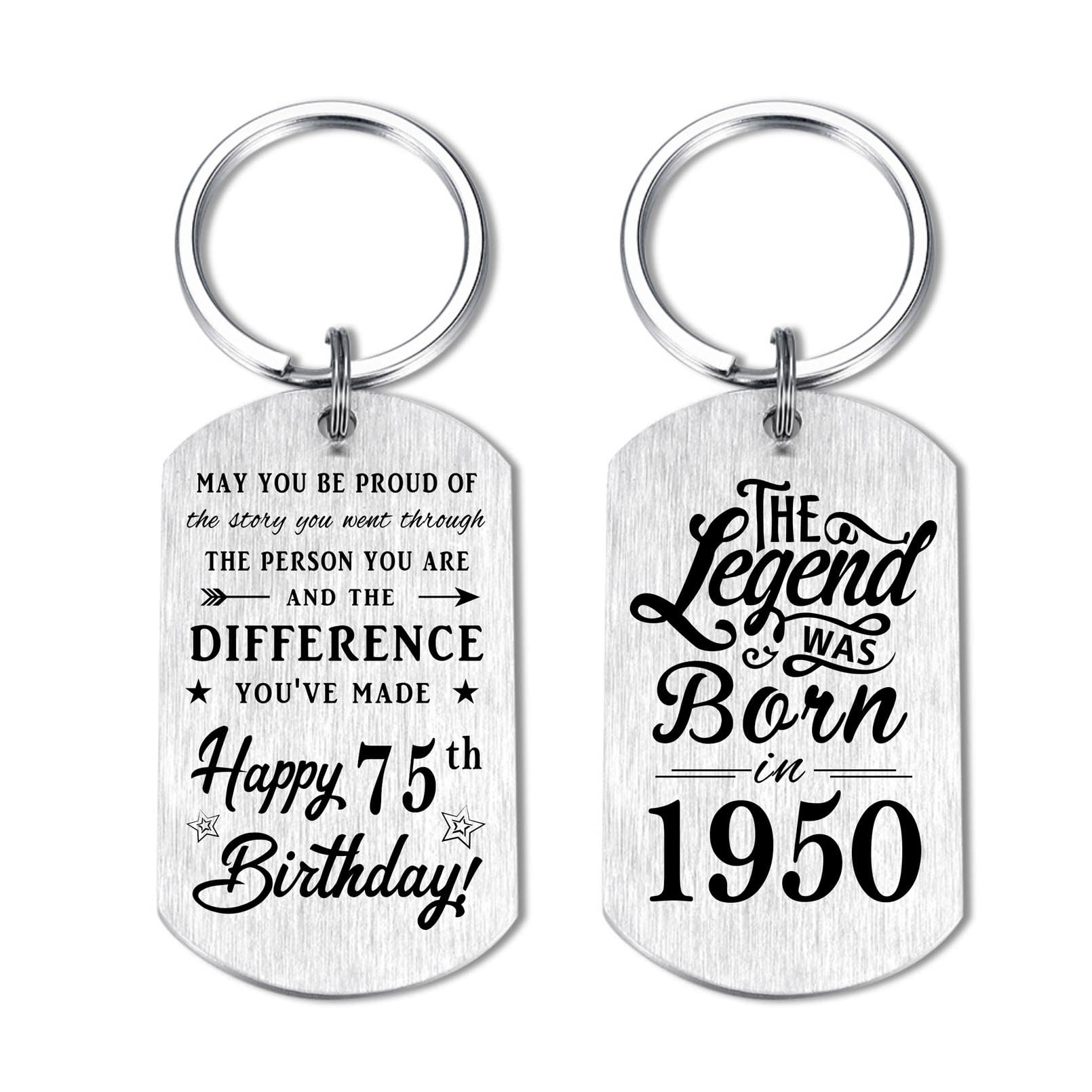 Yobent Geburtstagsgeschenke für Männer, Frauen, Ihn, Happy Birthday personalisierter Schlüsselanhänger, Männer Geschenke zum Geburtstag einzigartig, 75th2023, 2 * 1.1inch Yobent Geburtstagsgeschenke für Männer, Frauen, Ihn, Happy Birthday personalisierter Schlüsselanhänger, Männer Geschenke zum Geburtstag einzigartig, 75th2023, 2 * 1.1inch von Yobent
