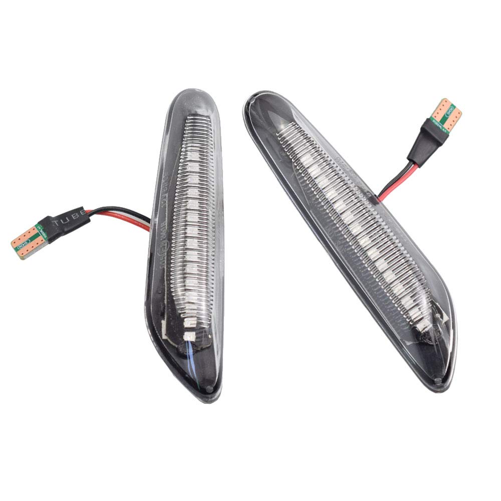 Yoegerery LED Dynamische Seitenblinker Bernstein Super Bright Canbus Sequentielle Repeater Lichter für B-MW 1 3 5er Serie E60 E61 E81 E82 E88 E46 E90 E91 E92 E93 X3 E83 X1 E84 (Transparent) von Yoegerery