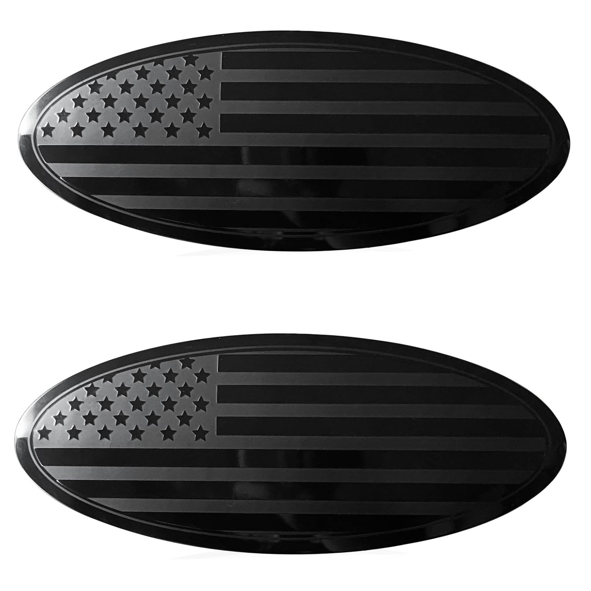 Yojunauto Für Ford Emblem, 9,5 Zoll Schwarz Frontgrill Hinten Heckklappe Overlay Amerikanische Flagge Emblem Passend für 2015-2021 F150 (2 Stück) von Yojunauto
