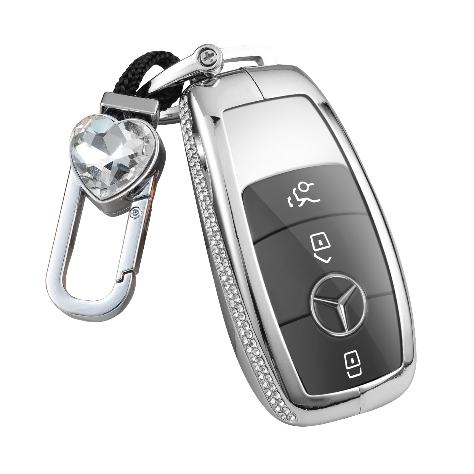 Schlüsselanhänger-Abdeckung, kompatibel mit Mercedes Benz, Schlüsselhülle für Mercedes Benz E300 E350 E400 E450 A220 CLA250 GLB250 GLC300 GLE350 GLE450 G550 C43 E53 E63 Schlüsselanhänger Zubehör von Yongxingjin