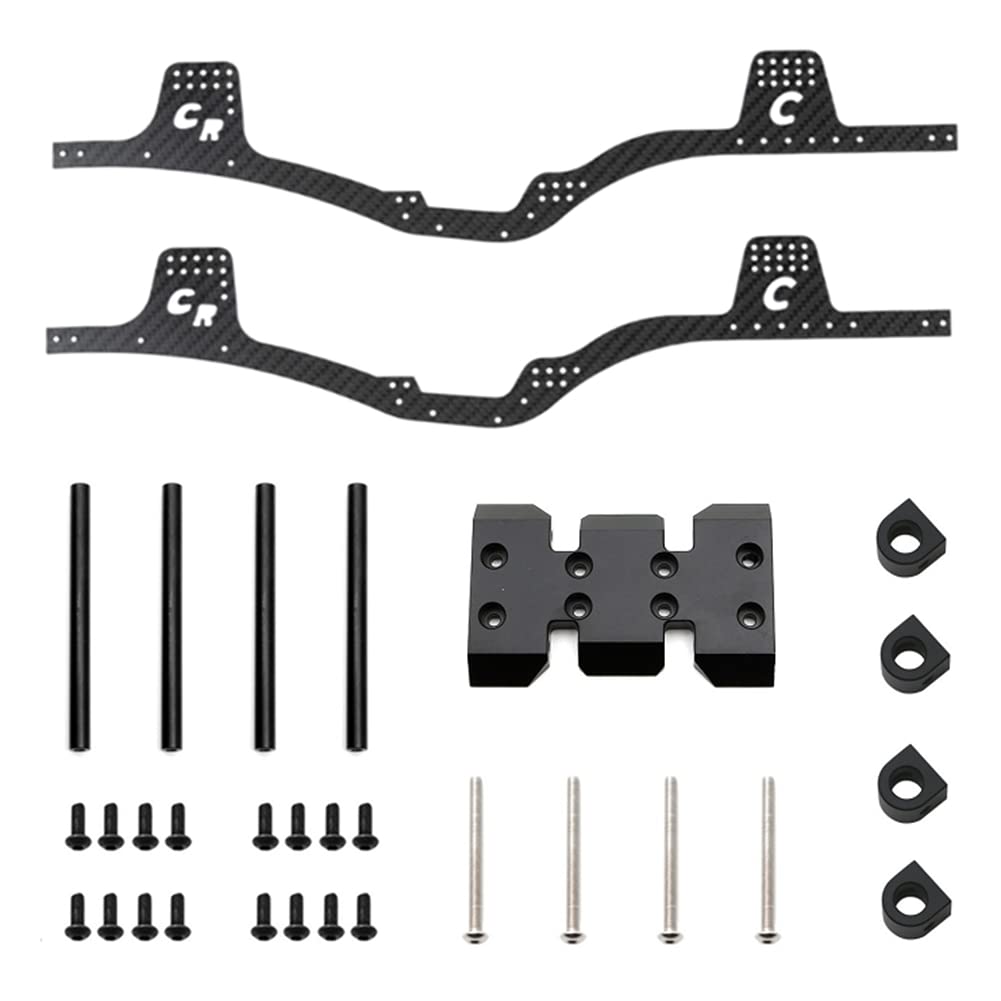 Yopeissn LCG Kohlefaser-Chassis-Kit Rahmenschiene Unterfahrschutz Karosseriepfostenhalterung für Axial SCX10 1/10 RC Crawler Autoteile, Schwarz Yopeissn LCG Kohlefaser-Chassis-Kit Rahmenschiene Unterfahrschutz Karosseriepfostenhalterung für Axial SCX10 1/10 RC Crawler Autoteile, Schwarz von Yopeissn