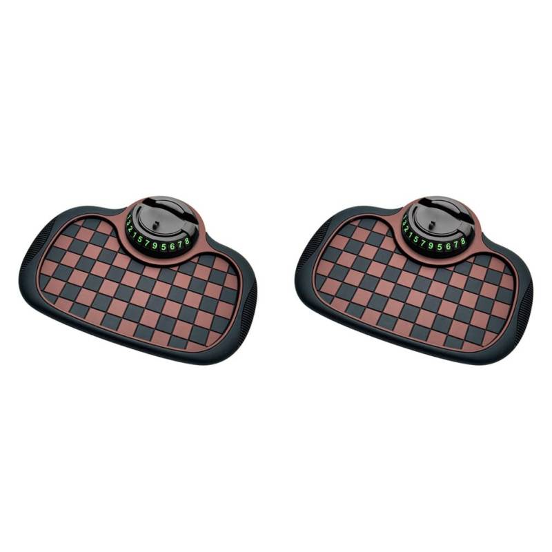 Yopeissn Multifunktionales Anti-Rutsch-Pad Fürs Auto mit Handyhalterung, Braunes Karomuster, Anti-Rutsch-Pad für das Armaturenbrett. von Yopeissn