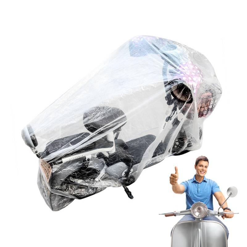 Yorajuy Motorradabdeckung wasserdicht für den Außenbereich, Winter-Motorradabdeckung, Motorrad-Roller-Abdeckungen, Staubabweisende, transparente, wasserdichte, robuste, universelle transparente von Yorajuy
