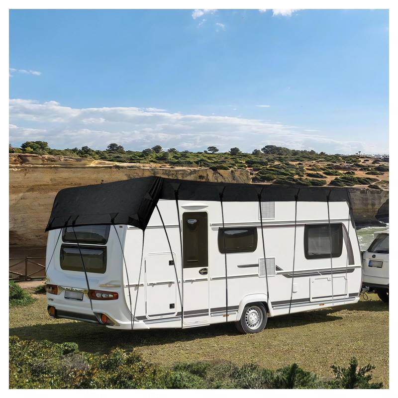 YoruiDeedse Wohnwagen Abdeckplane 210D Oxford-Gewebe Wohnwagen Schutzhülle Wind-, Regen- Und Schneefest Abdeckplane Wohnwagen Geeignet Für Jede Jahreszeit Und Jedes Klima,Black-27.8 * 9.8ft von YoruiDeedse