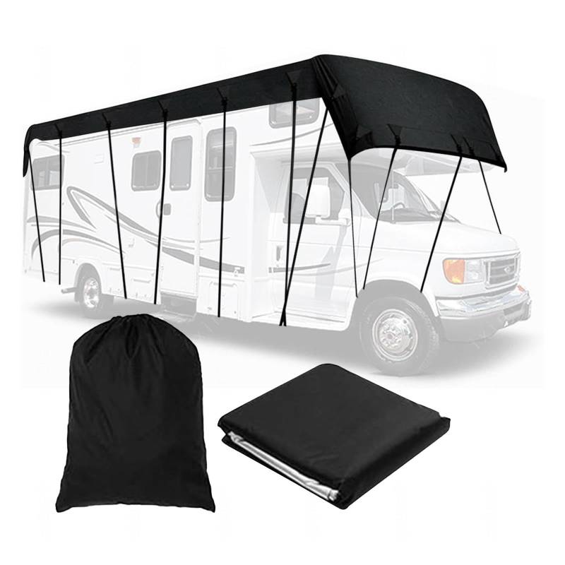 YoruiDeedse Wohnwagen Abdeckung 210D Oxford-Gewebe Wohnwagen Abdeckung Zusammenklappbar, Leicht Zu Reinigen Wohnwagen Plane Geeignet Für Jede Jahreszeit Und Jedes Klima,Black-21.3 * 9.8ft von YoruiDeedse