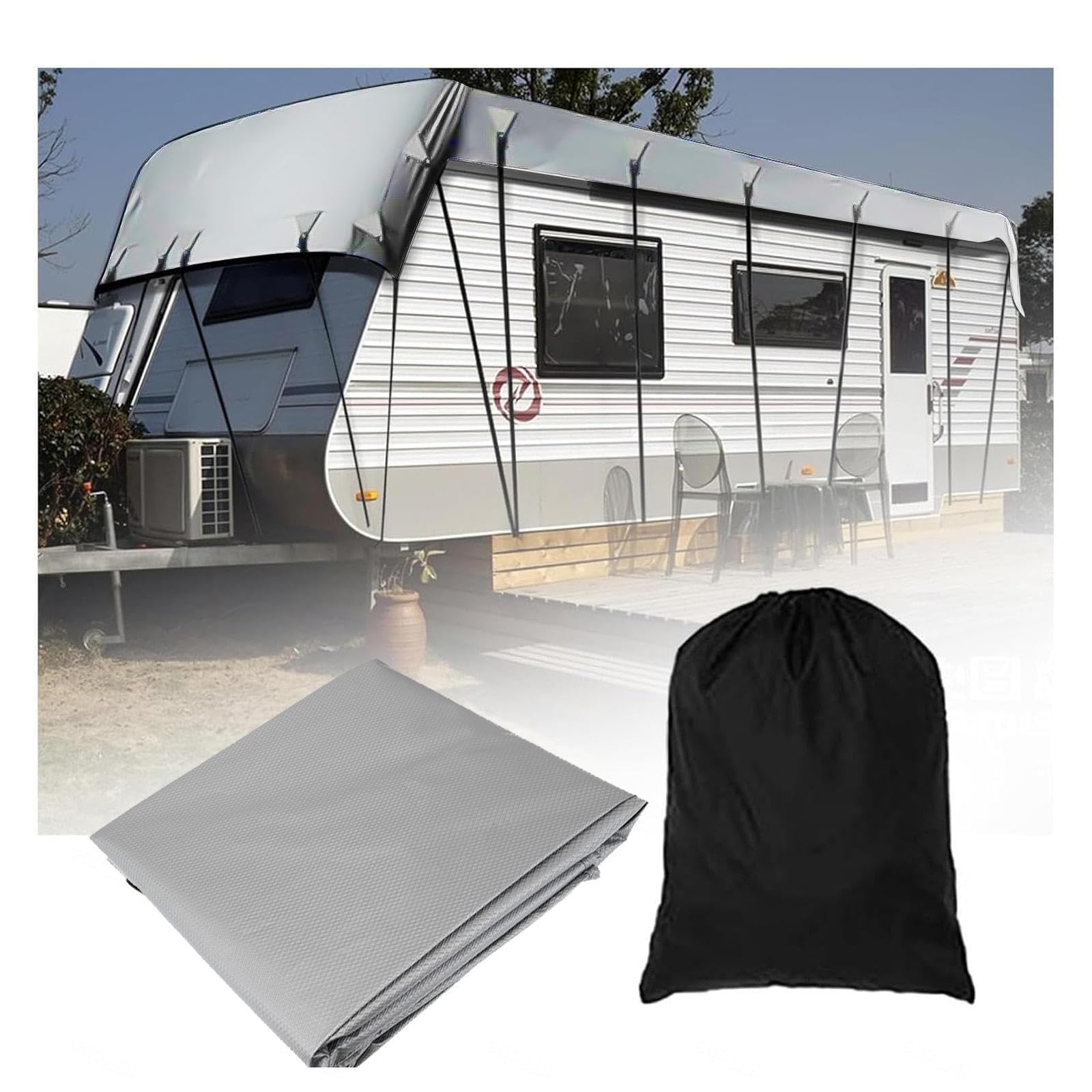 YoruiDeedse Wohnwagen Plane 210D Oxford-Gewebe Wohnwagen Schutzdach Wind-, Regen- Und Schneefest Wohnwagen Abdeckplane Geeignet Für Jede Jahreszeit Und Jedes Klima,Silver-24.6 * 9.8ft YoruiDeedse Wohnwagen Plane 210D Oxford-Gewebe Wohnwagen Schutzdach Wind-, Regen- Und Schneefest Wohnwagen Abdeckplane Geeignet Für Jede Jahreszeit Und Jedes Klima,Silver-24.6 * 9.8ft von YoruiDeedse