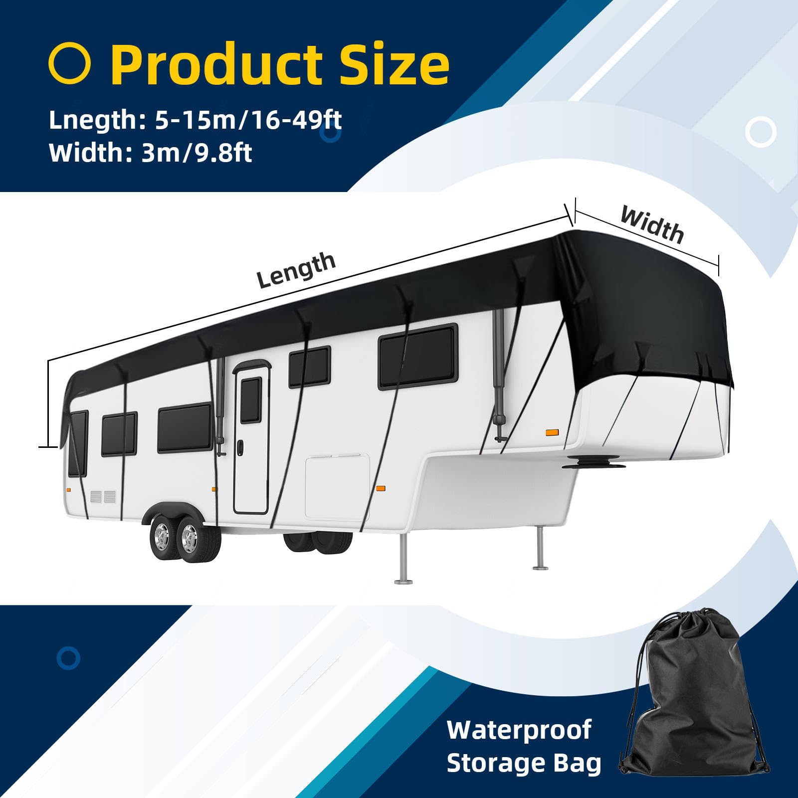 YoruiDeedse Wohnwagen Schutzdach 210D Oxford-Gewebe Wohnwagen Abdeckung Wind-, Regen- Und Schneefest Wohnmobilabdeckungen Geeignet Für Jede Jahreszeit Und Jedes Klima,Silver-39.3 * 9.8ft YoruiDeedse Wohnwagen Schutzdach 210D Oxford-Gewebe Wohnwagen Abdeckung Wind-, Regen- Und Schneefest Wohnmobilabdeckungen Geeignet Für Jede Jahreszeit Und Jedes Klima,Silver-39.3 * 9.8ft von YoruiDeedse