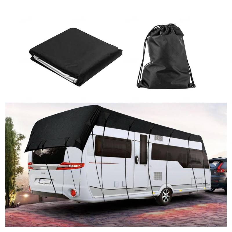 YoruiDeedse Wohnwagen Schutzhülle 210D Oxford-Gewebe Wohnwagen Abdeckplane Wind-, Regen- Und Schneefest Wohnmobilabdeckungen Geeignet Für Jede Jahreszeit Und Jedes Klima,Black-31.1 * 9.8ft von YoruiDeedse