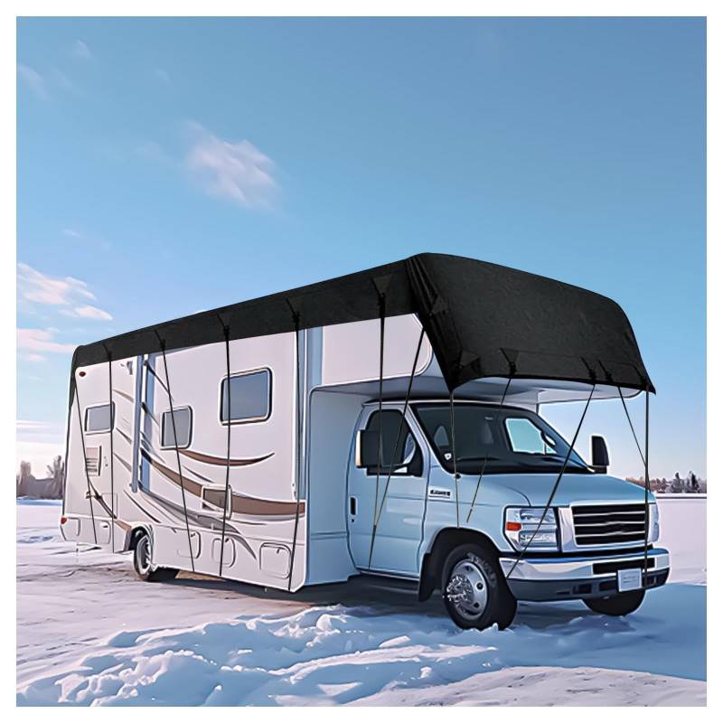 YoruiDeedse Wohnwagen Schutzhülle 210D Oxford-Gewebe Wohnwagen Abdeckplane Wind-, Regen- Und Schneefest Wohnmobilabdeckungen Geeignet Für Jede Jahreszeit Und Jedes Klima,Black-36 * 9.8ft von YoruiDeedse