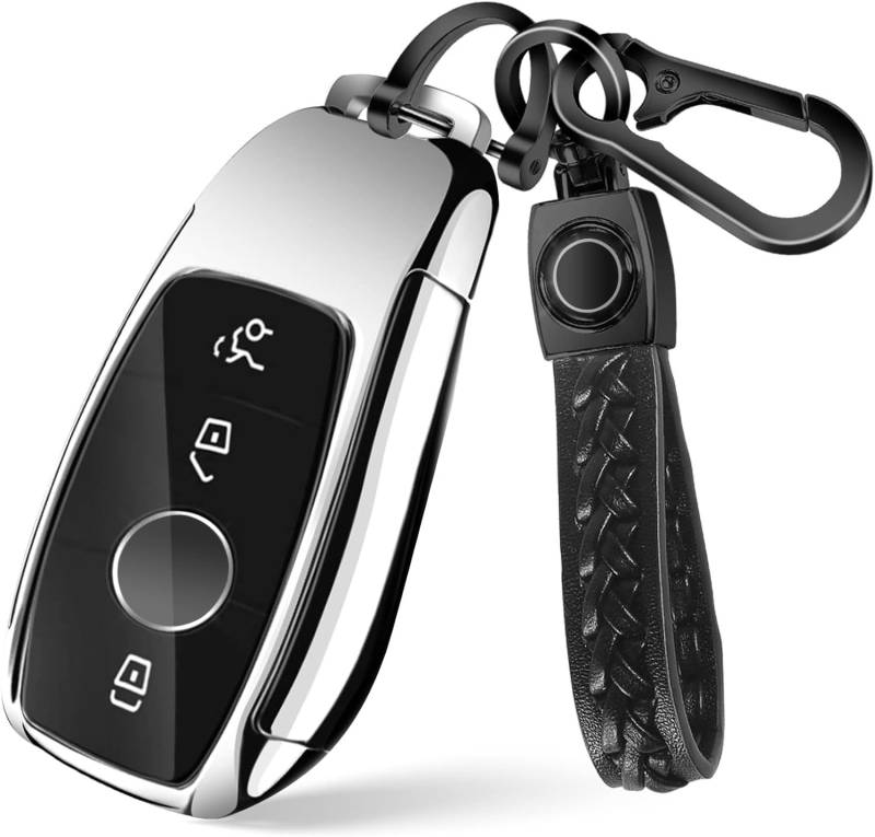 Yosemy 1stk Autoschlüssel Hülle Schlüsselhülle Kompatibel für Merce*des Ben_z Schlüssel Hülle MB Auto Schlüssel TPU Cover für Klasse A B C E S CLA GLA GLE GLC GLK AMG (1Stk/Silber) von Yosemy