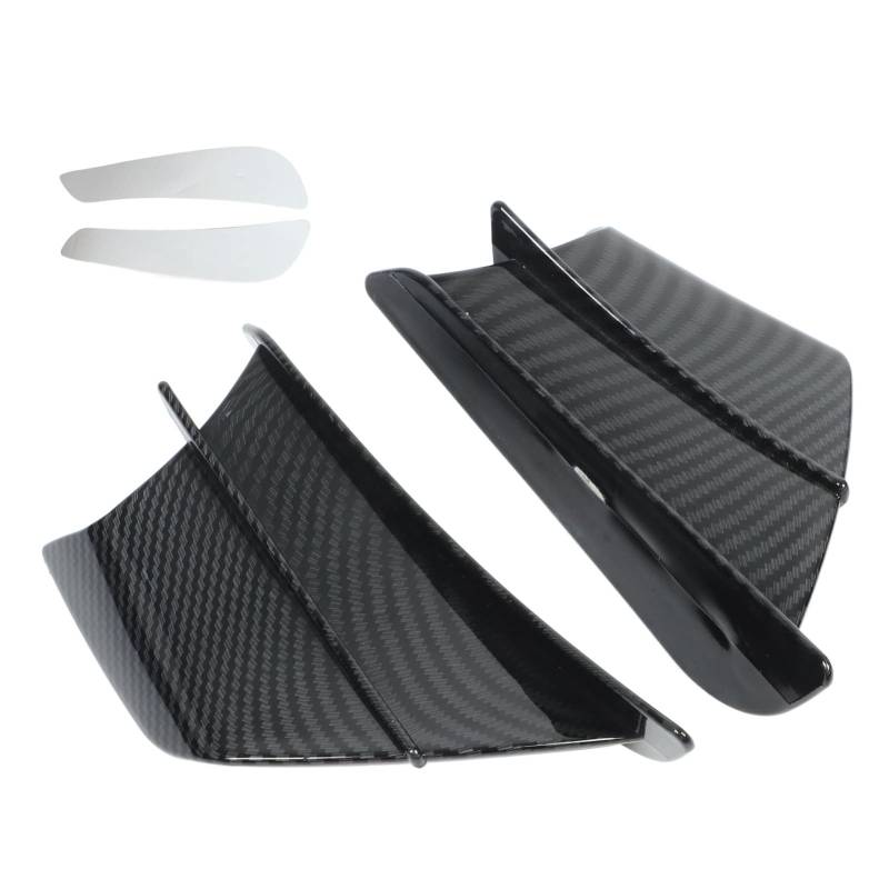 1 Paar Motorrad-Winglets, Universelle Aerodynamische Front-Winglets, Verkleidungsflügelabdeckung Im Kohlefaser-Stil, ABS-Winglet-Kit, Passend für Faser-Seitenverkleidungen von Yosoo Health Gear