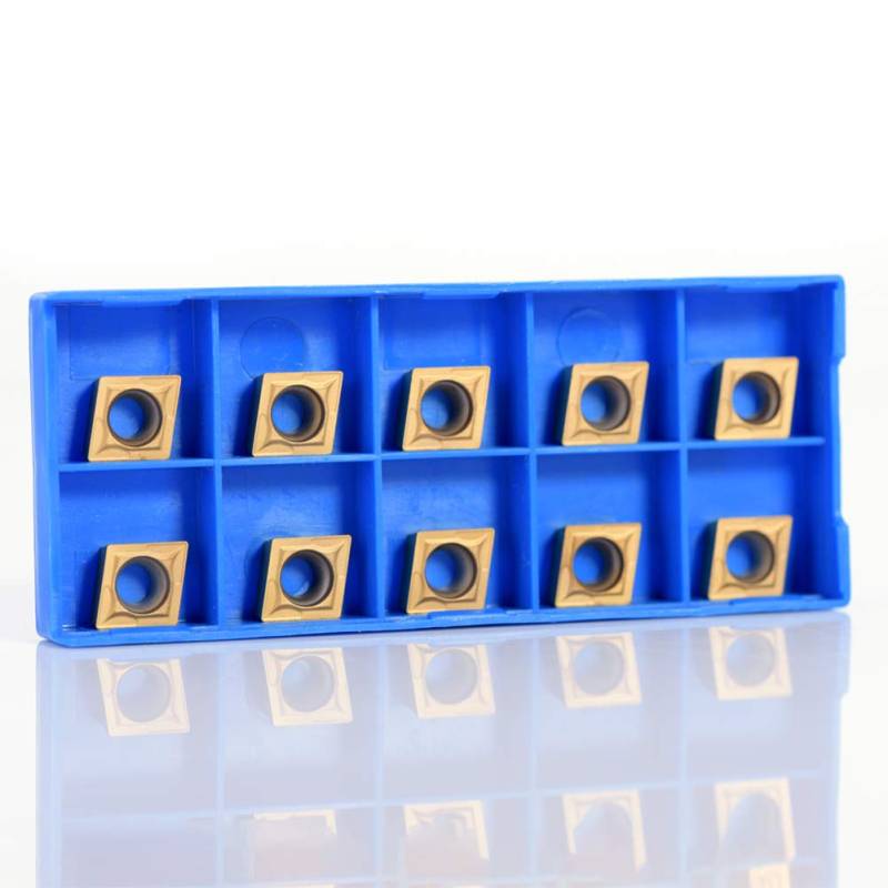 10-Teilig Diamantform Wendeschneidwerkzeuge Drehwerkzeuge, CNC Hartmetalleinsatzfräser Mit Aufbewahrungsbox, Ccmt09t304 Ccmt32.5, Golden von Yosoo Health Gear