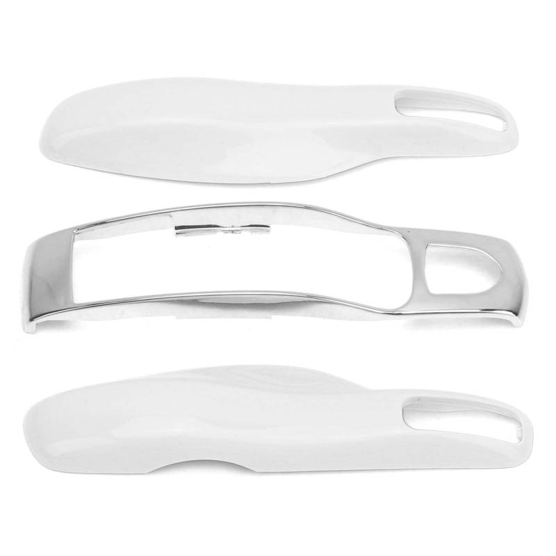 Autoschlüssel -FOB -Hülle, Schlüsselabdeckung für 911/, Robuste Remote Key FOB Case Trim Protective Cover (Perlweiß + Silberschale) von Yosoo Health Gear