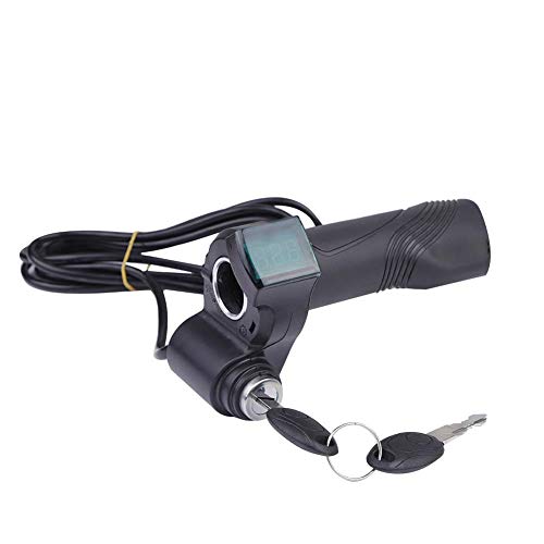 Fahrradgasgriff, Elektrischer Gasgriff, Gasgriff Lenker, Gashebelgriff mit Schloss und Voltmeteranzeige für 24V 36V 48V 60V Elektrofahrrad Dirtbike Scooter Fahrradgasgriff, Elektrischer Gasgriff, Gasgriff Lenker, Gashebelgriff mit Schloss und Voltmeteranzeige für 24V 36V 48V 60V Elektrofahrrad Dirtbike Scooter von Yosoo Health Gear