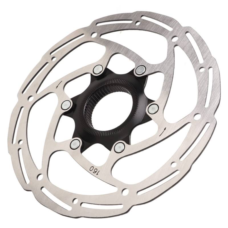 Fahrradscheibenbremsrotor, Fahrradstahlmischscheibe -Scheibenbremsrotor mit Mittelschlossabdeckung für Road Mountainbike (160mm) von Yosoo Health Gear