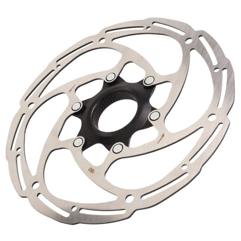 Fahrradscheibenbremsrotor, Fahrradstahlmischscheibe -Scheibenbremsrotor mit Mittelschlossabdeckung für Road Mountainbike (180mm) von Yosoo Health Gear