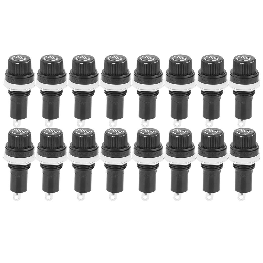 Feinsicherungshalter, Sicherungshalter, Schraubverschluss Sicherungshalter, 20 Stück Schraubverschluss-Sicherungshalter-Sockelgehäuse für Glasrohrsicherungen 5 X 20 mm Feinsicherungshalter, Sicherungshalter, Schraubverschluss Sicherungshalter, 20 Stück Schraubverschluss-Sicherungshalter-Sockelgehäuse für Glasrohrsicherungen 5 X 20 mm von Yosoo Health Gear