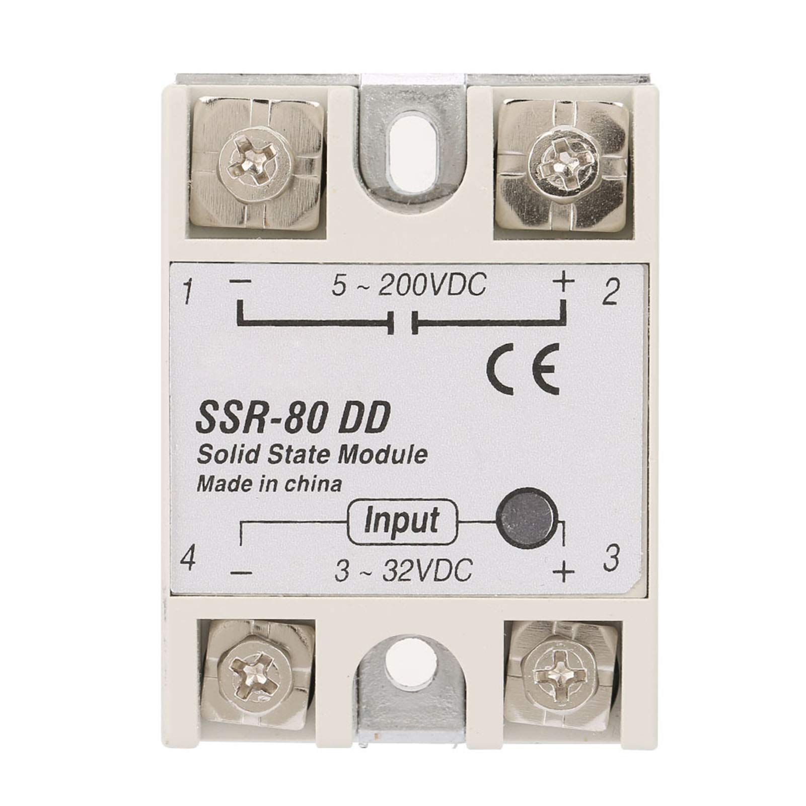 Halbleiterrelais, Halbleiterrelais Einphasiges, Solid-State-Relaismodul, Industrielles DC-AC-Halbleiterrelaismodul SSR80DD 80 A 3-32 VDC Bis 5-200 VDC für industrielle Automatisierungsprozesse Halbleiterrelais, Halbleiterrelais Einphasiges, Solid-State-Relaismodul, Industrielles DC-AC-Halbleiterrelaismodul SSR80DD 80 A 3-32 VDC Bis 5-200 VDC für industrielle Automatisierungsprozesse von Yosoo Health Gear