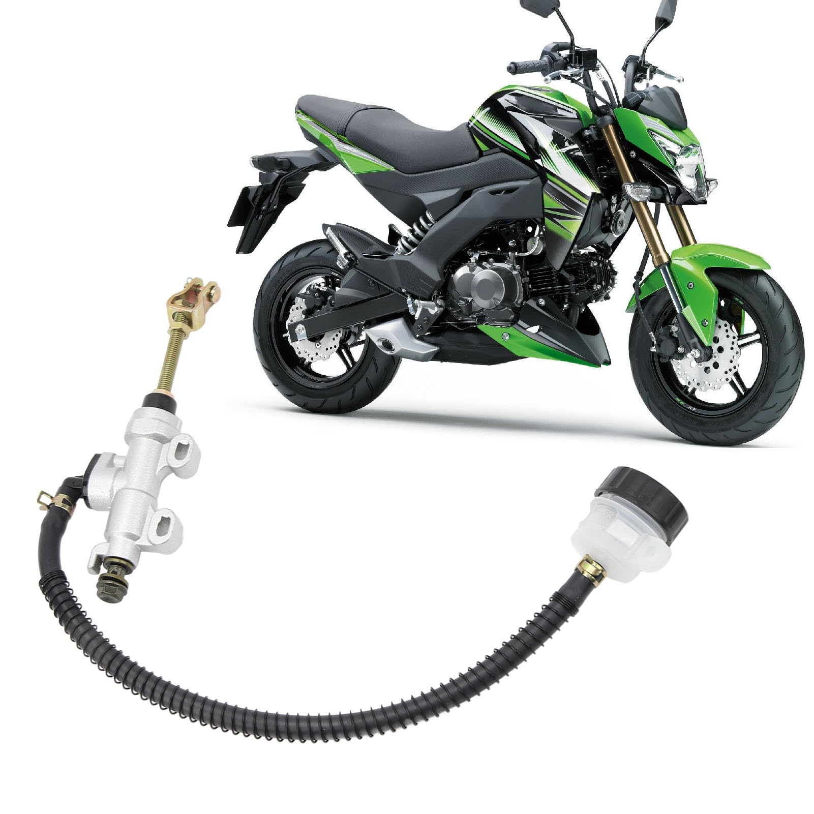 Hauptzylinder für hintere Fußbremse des Motorrads, hydraulische Hauptzylinderpumpe mit Vorratsbehälter für Motorrad-Schmutzfahrrad-ATV(Weiß) von Yosoo Health Gear