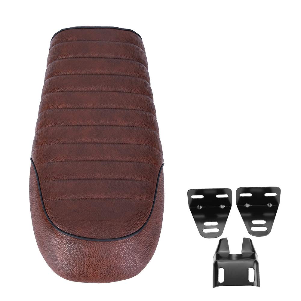 Motorradsitz, Cafe Racer Sitz und Schlaufe, Motorrad PU Leder Vintage Cafe Racer Flachsitzkissen für CG125 GN CG CB400SS Motorradsitz, Cafe Racer Sitz und Schlaufe, Motorrad PU Leder Vintage Cafe Racer Flachsitzkissen für CG125 GN CG CB400SS von Yosoo Health Gear
