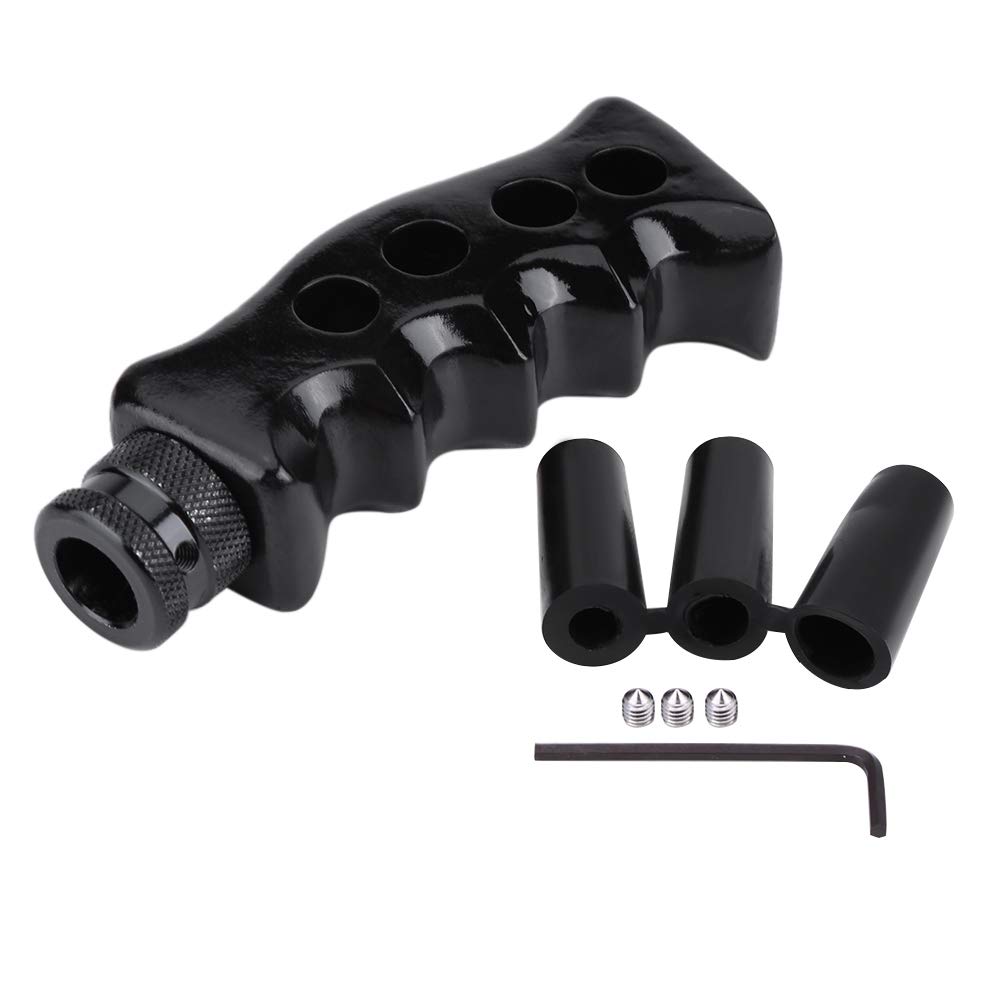 Schalthebelknopf, Universal-Schaltknauf Auto Pistolengriff Messergriff Schalthebelknopfschalter mit 3 Adaptern 8mm 10mm 12mm(Schwarz) von Yosoo Health Gear