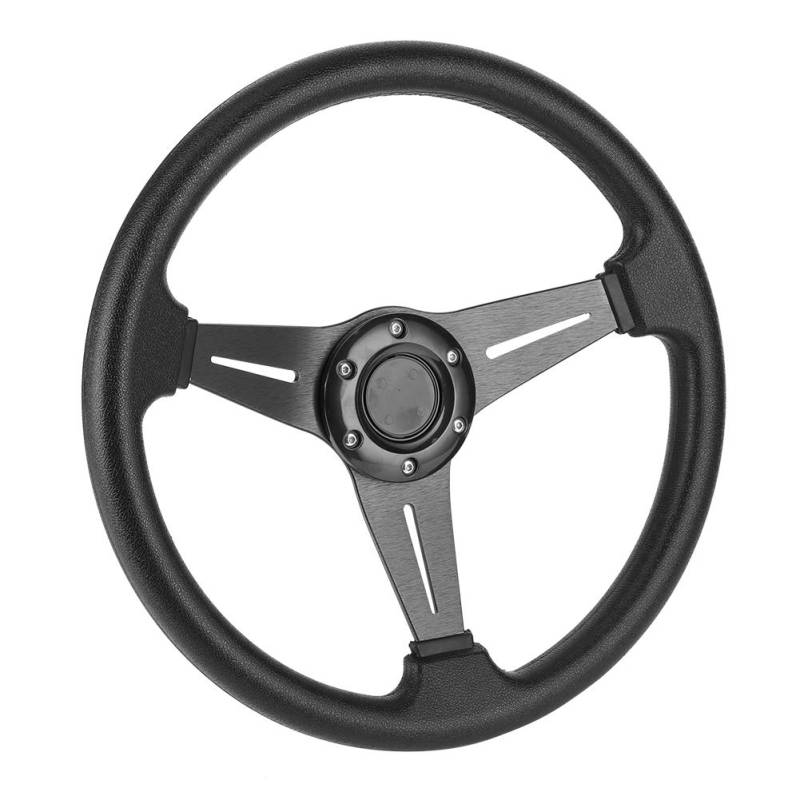 Sportlenkrad, 350 Mm Universal-Auto-Lenkrad-Ersatz, Deep Dish Racing-Lenkrad (Schwarz) von Yosoo Health Gear