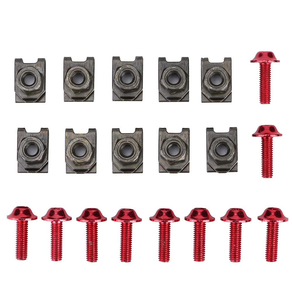 Yosoo Health Gear M5 Motorradverkleidungskörper Schrauben & Clips, Verkleidung Schrauben, Farbige Schrauben Motorrad Verkleidungsschrauben, Befestigungsclips Schraubenfedermuttern, 10 Stück (rot) von Yosoo Health Gear
