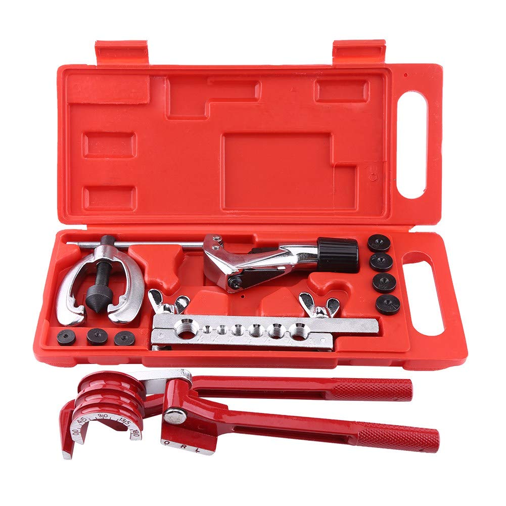 11-teiliges Rohr-Bördelset, Bremskraftstoffrohr-Reparatur-Bördelgerät mit Fräser-Biegewerkzeug-Set Automotive Line mit Ersatzklinge und Reibahle 11-teiliges Rohr-Bördelset, Bremskraftstoffrohr-Reparatur-Bördelgerät mit Fräser-Biegewerkzeug-Set Automotive Line mit Ersatzklinge und Reibahle von Yosoo Health Gear