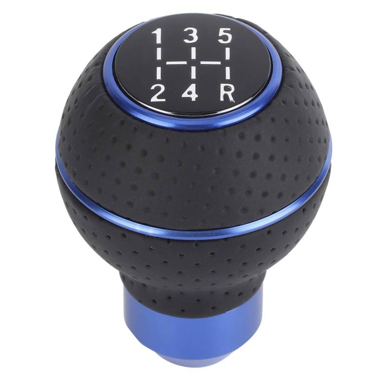 5-Gang-Schaltknauf, -Schaltknauf, 5-Gang-Schaltknauf-Stick aus Aluminiumlegierung und Leder, Manuelles Autozubehör (B (blau)) von Yosoo Health Gear