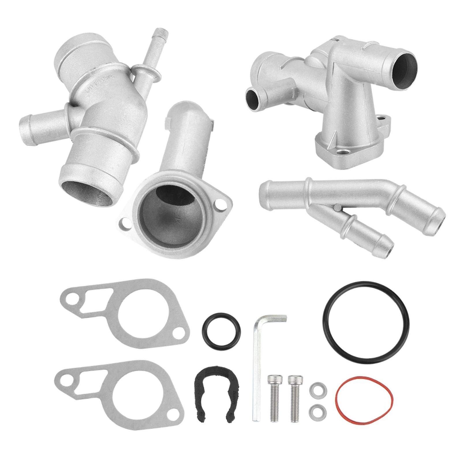 Aluminiuuss Thermostatgehäuse Wasserrohr CNC für MK4 Golf 1.8T für flangia refrigerante aluminium wasserflansch 1.8t thermostat vag 1.8t thermostat golf 4 thermostat golf 4 thermostat vag 1.8t ther von Yosoo