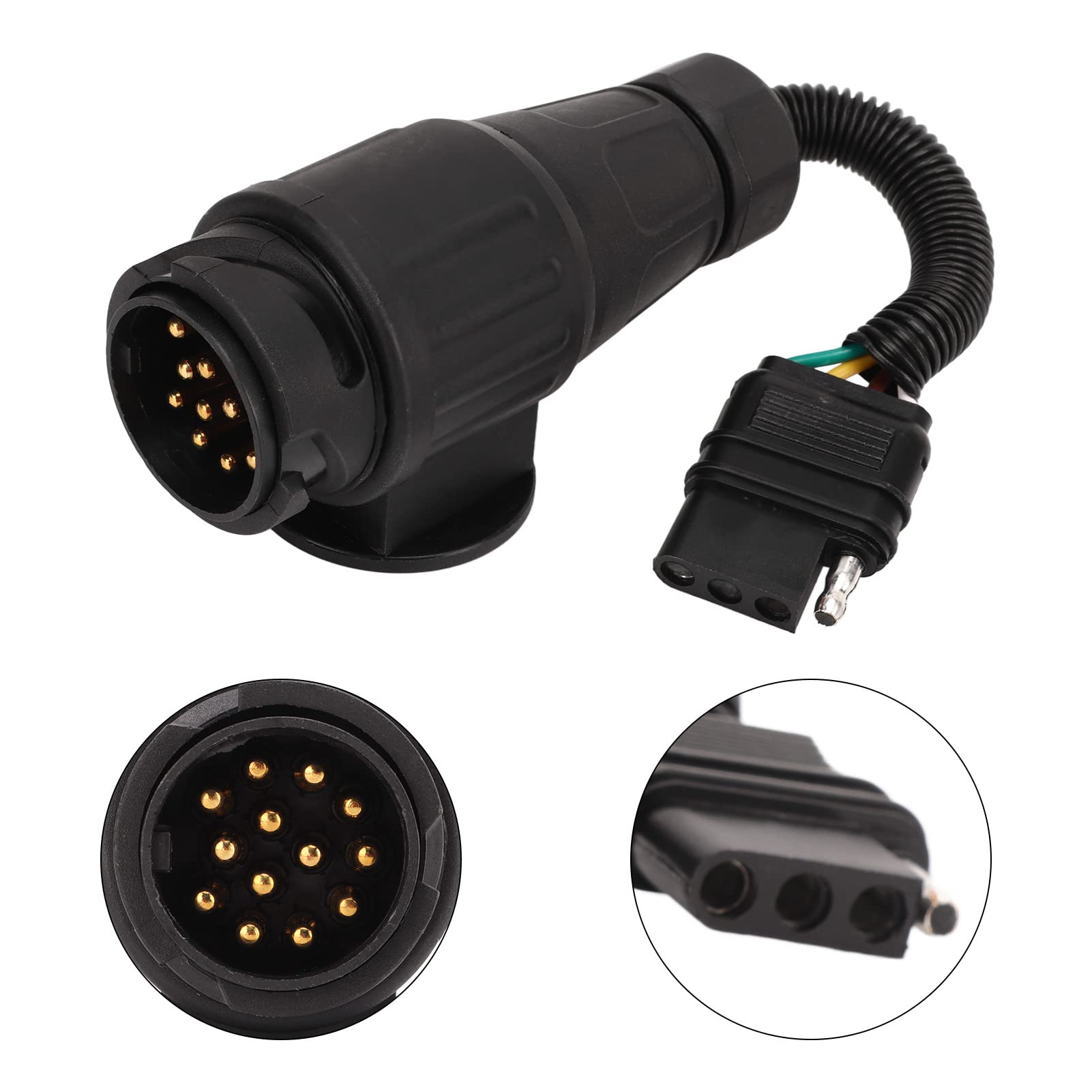 Anhängersteckeradapter, Yosoo Anhängersteckerabdeckung EU 13-Wege Rund auf US 4-Wege Flat Trailer Connector Converter Conversion Plug Ersatz für Wohnmobile Anhängersteckeradapter, Yosoo Anhängersteckerabdeckung EU 13-Wege Rund auf US 4-Wege Flat Trailer Connector Converter Conversion Plug Ersatz für Wohnmobile von Yosoo