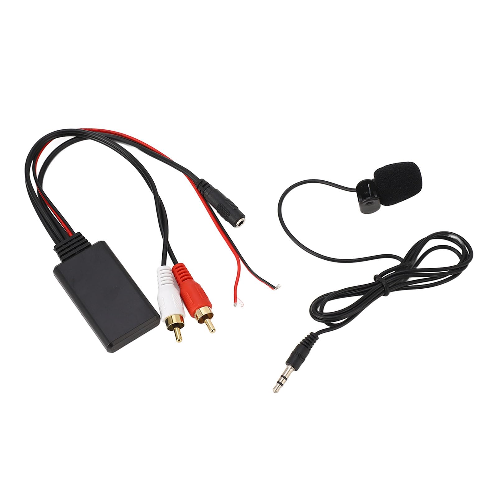 Auto-Bluetooth-AUX-Adapter mit Mikrofon, Bluetooth-Audiomodul 2 RCA-Kabeladapter mit Freisprechmikrofon für Alpine für Pioneer von Yosoo