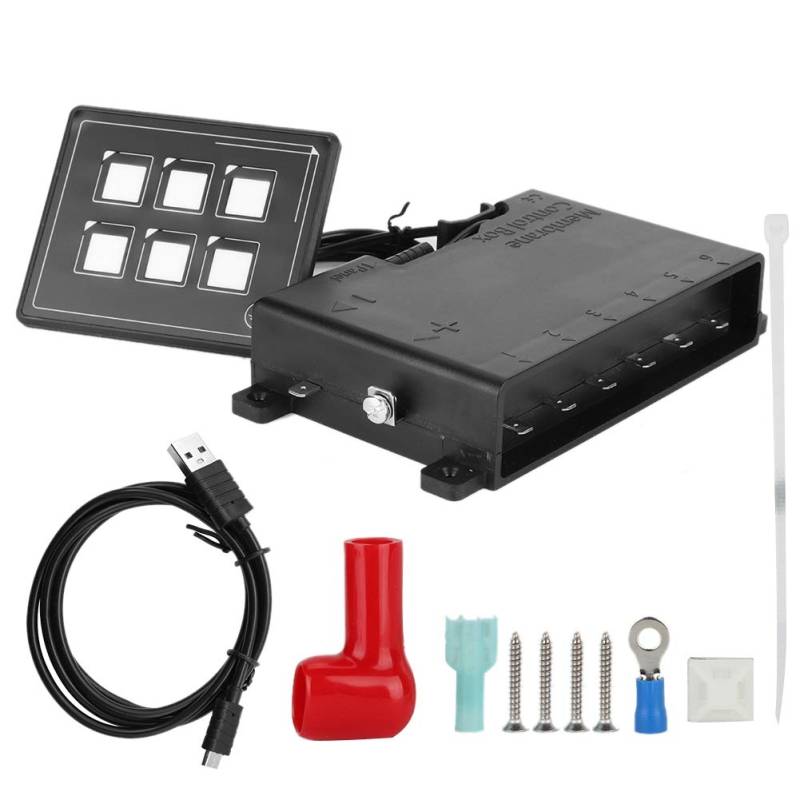 Auto Control Panel Switch, 12-24V Auto Universal 6P LED Touch Membrane Control Panel Schalter Elektronisches Zubehör für Autozubehörteil Elektronische Membran-Steuerschalttafel von Yosoo