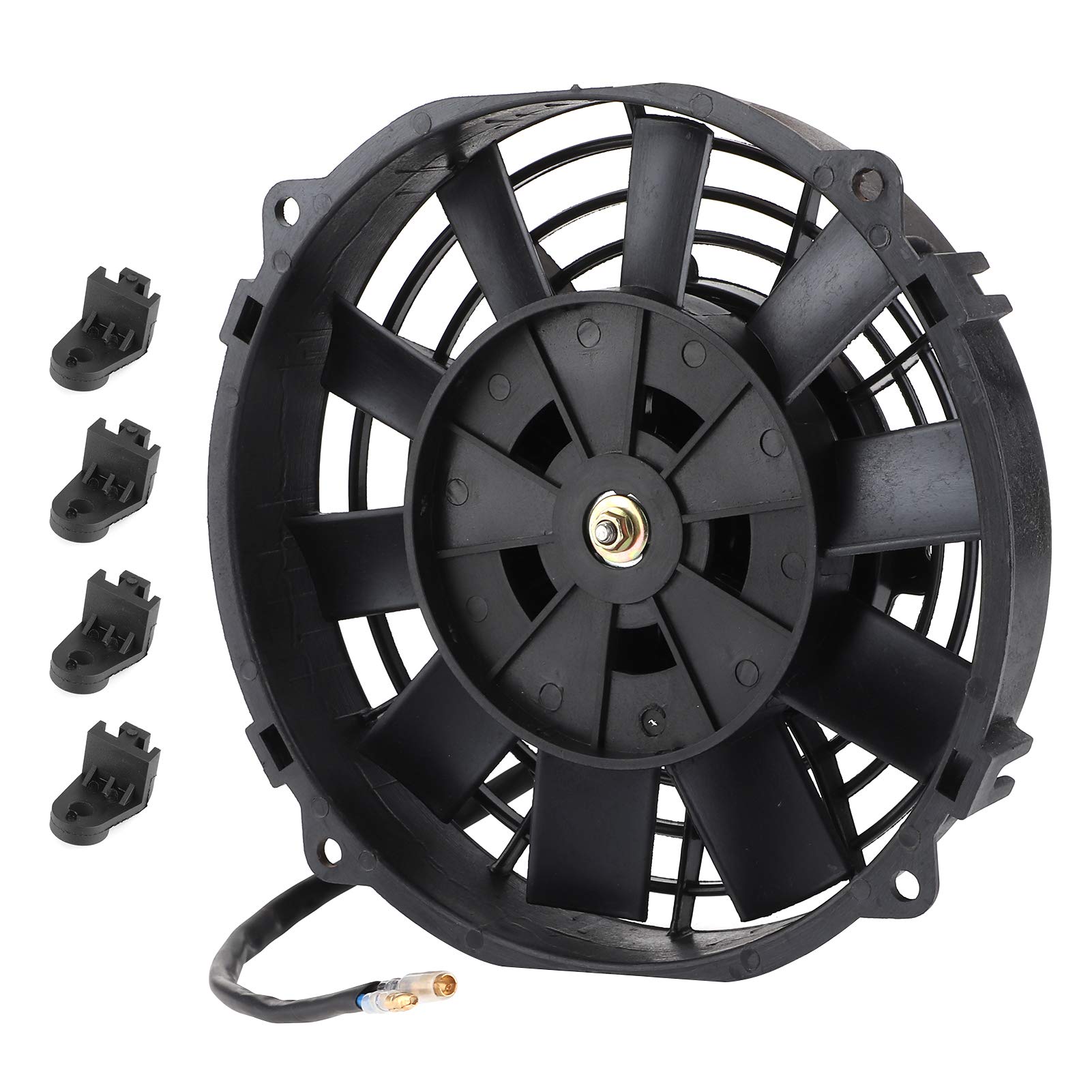 Auto-Elektrolüfter, Universal-Elektrolüfter 8in für Kühler-Autokühlung-Klimaanlage 10 Blätter 12V 80W 2250 RPM für Universal-Elektrolüfter Elektrischer AC-Lüfter-Kühlerlüfter Auto-Klimaanlagenlüfter Auto-Elektrolüfter, Universal-Elektrolüfter 8in für Kühler-Autokühlung-Klimaanlage 10 Blätter 12V 80W 2250 RPM für Universal-Elektrolüfter Elektrischer AC-Lüfter-Kühlerlüfter Auto-Klimaanlagenlüfter von Yosoo