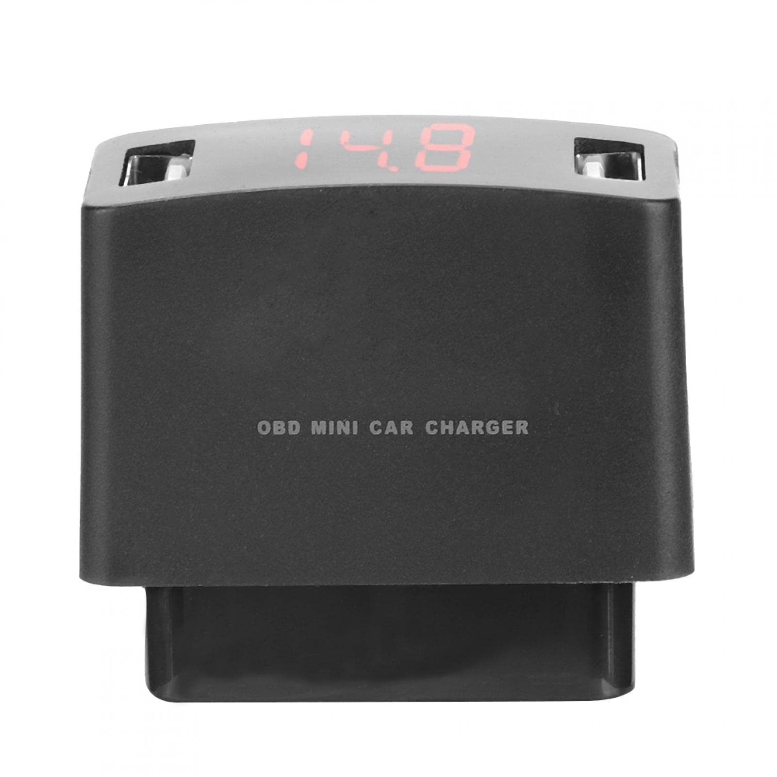 Dual-USB-Ladebuchse, Langlebiges ABS OBD MINI Dual-USB-Ladebuchse mit Spannungsanzeige für 12/24V Auto für Obd Usb Obd Mini Usb Obd Ladegerät Obd Usb 2.3a Obd Usb C Usb zu Obd Obd Hardwire Kit Mini von Yosoo