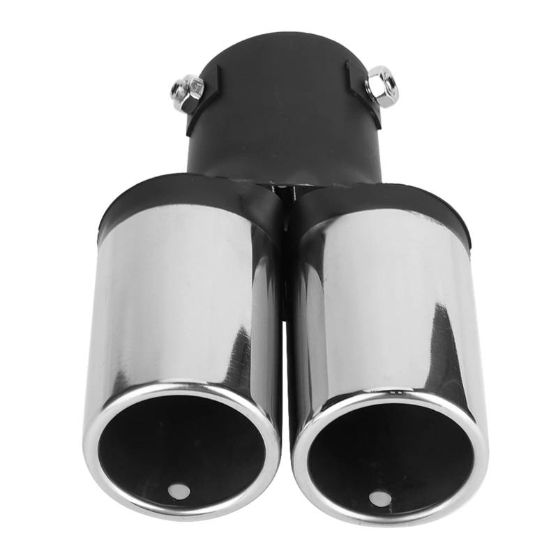 Edelstahl Universal Auto, Yosoo Universal Auto Modifiziertes Doppel Auspuffrohr Endschalldämpfer Spitze Tail Throat für auspuff endtopf auto auspuff endrohr auspuff endrohr auspuffblende sport auspuff von Yosoo
