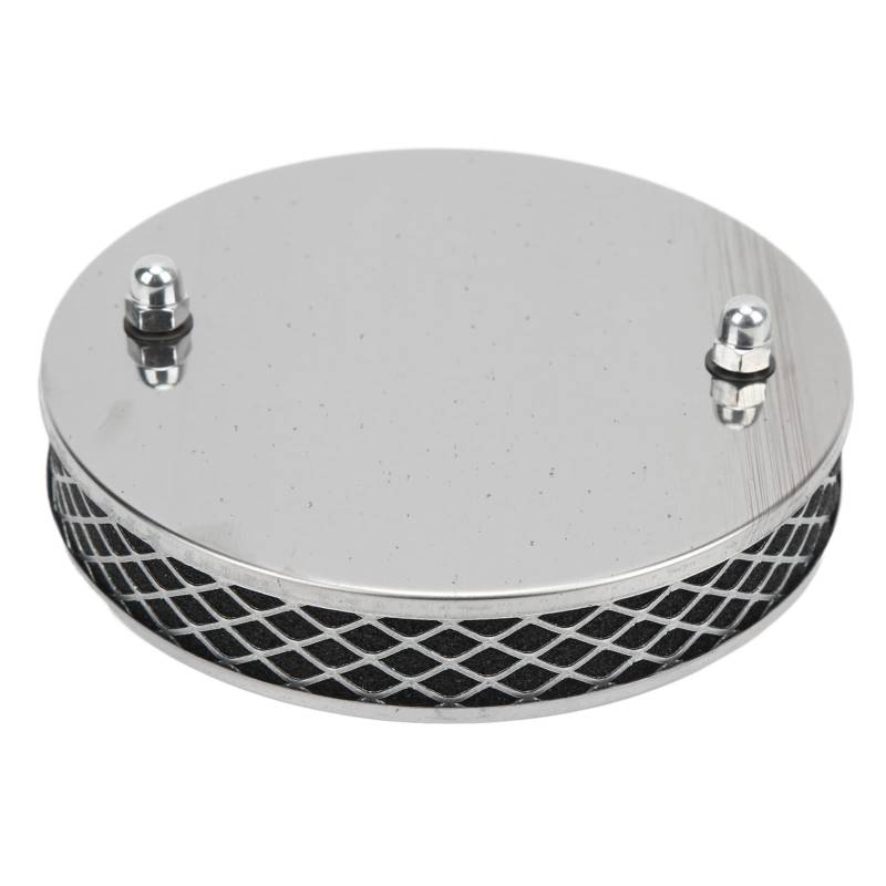 Yosoo High Flow Luftfilter, 14 x 3 cm, Chrom Metall Pfannkuchen, High Flow Luftfilter, Ersatz für SU HS2 1¼ Zoll Vergaser von Yosoo