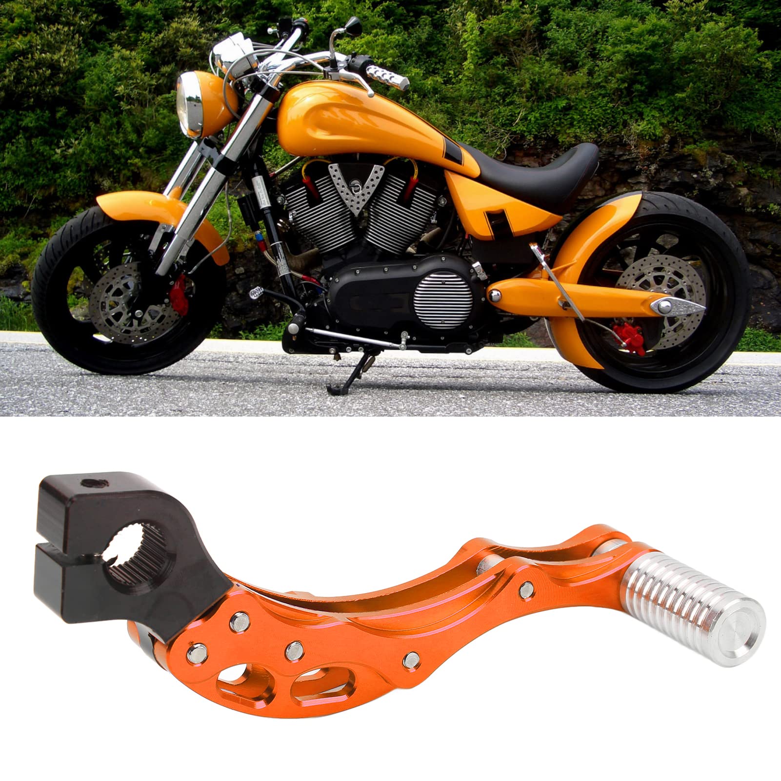 Kickstarterhebel, Kickstarter-Starthebel, Hochfeste Aluminiumlegierung, Universelles Zubehör für Motorrad-Roller (Orange) (Orange) von Yosoo