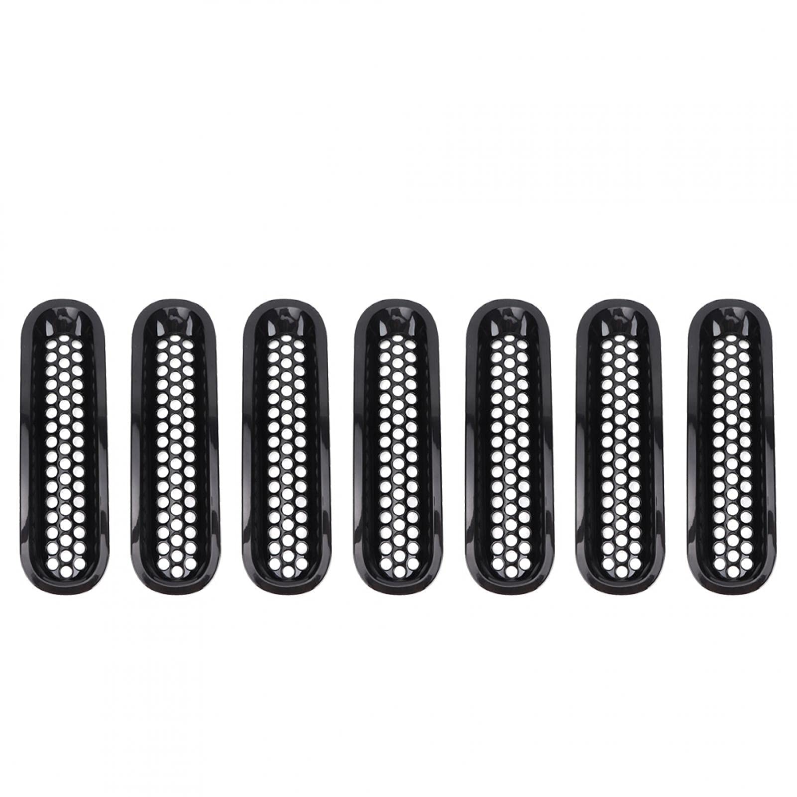 Kühlergrill, Stoßstangengitter, 7 Stück, schwarz, für Stoßstangen-Gitter passend für Wrangler JK 2007-2017 von Yosoo