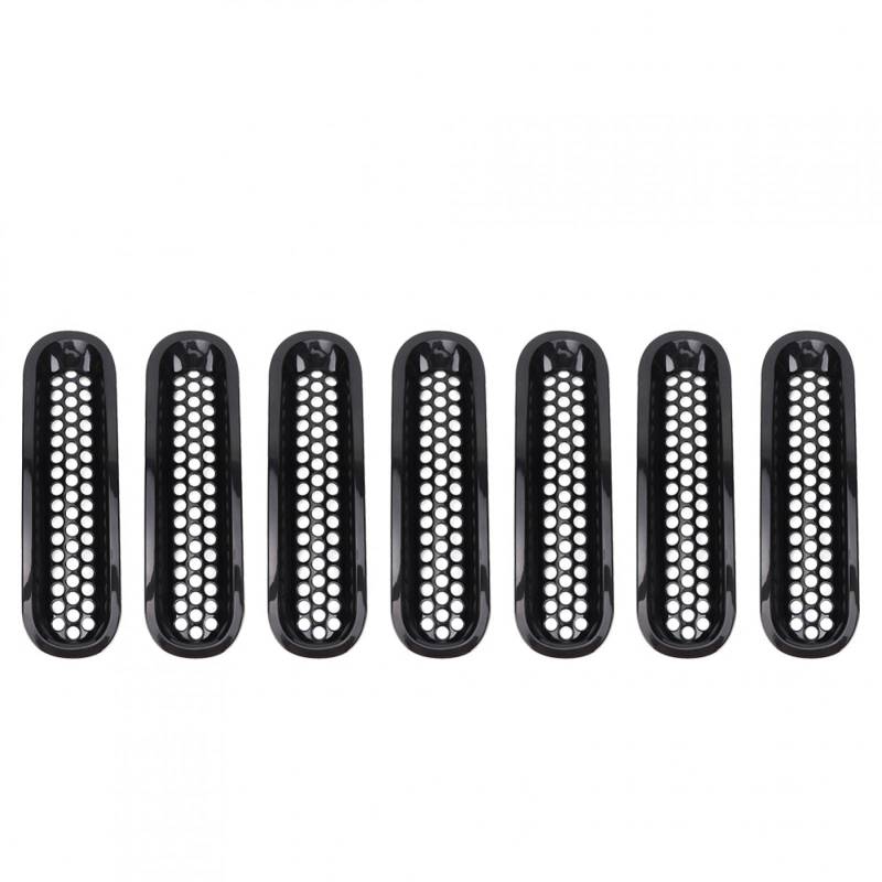 Kühlergrill, Stoßstangengitter, 7 Stück, schwarz, für Stoßstangen-Gitter passend für Wrangler JK 2007-2017 von Yosoo