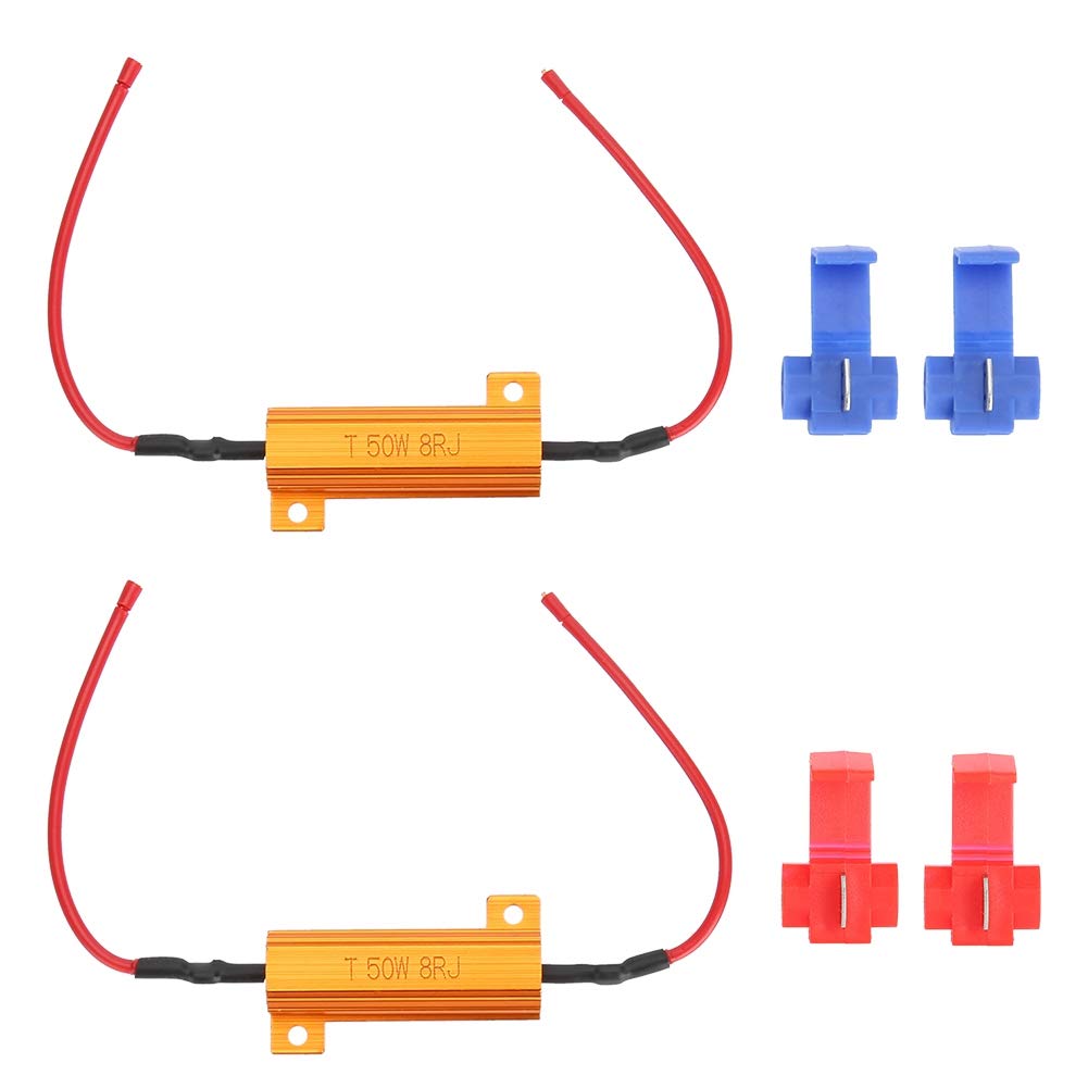 Lastwiderstand, 2Pcs 50W 8ohm Wirewound Lastwiderstand Decoder Fix LED Birnen Hyper Flash Blinker Blinker für 24V LED Widerstand Lastwiderstand LED Widerstand 50W 8Ohm 2St Lastwiderstand Led Lastwider von Yosoo