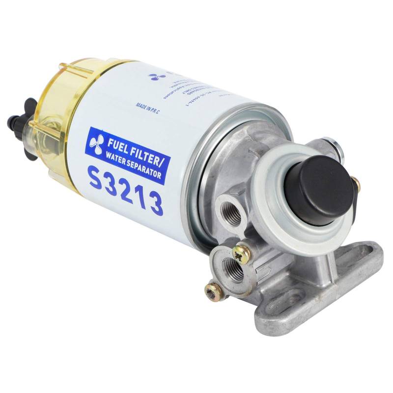 Yosoo Marine-Kraftstofffilter, S3213 10 Mikron mariner rotierender Kunststoff-Kraftstofffilter-Wasserabscheider für Außenbordmotorteile, geeignet für Schnellboottanker, in Blau, Spin-On von Yosoo
