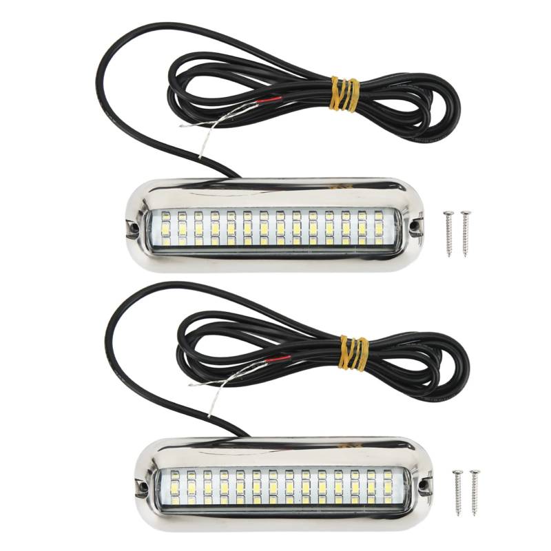 Marine-LED-Leuchten, Marine-LED-Leuchten 42LEDS Wasserdichtes Unterwasser-LED-Bootslicht 10‑30 V DC Ablassschraube Lichtersatz für Yachtboote(Weißes Licht) von Yosoo