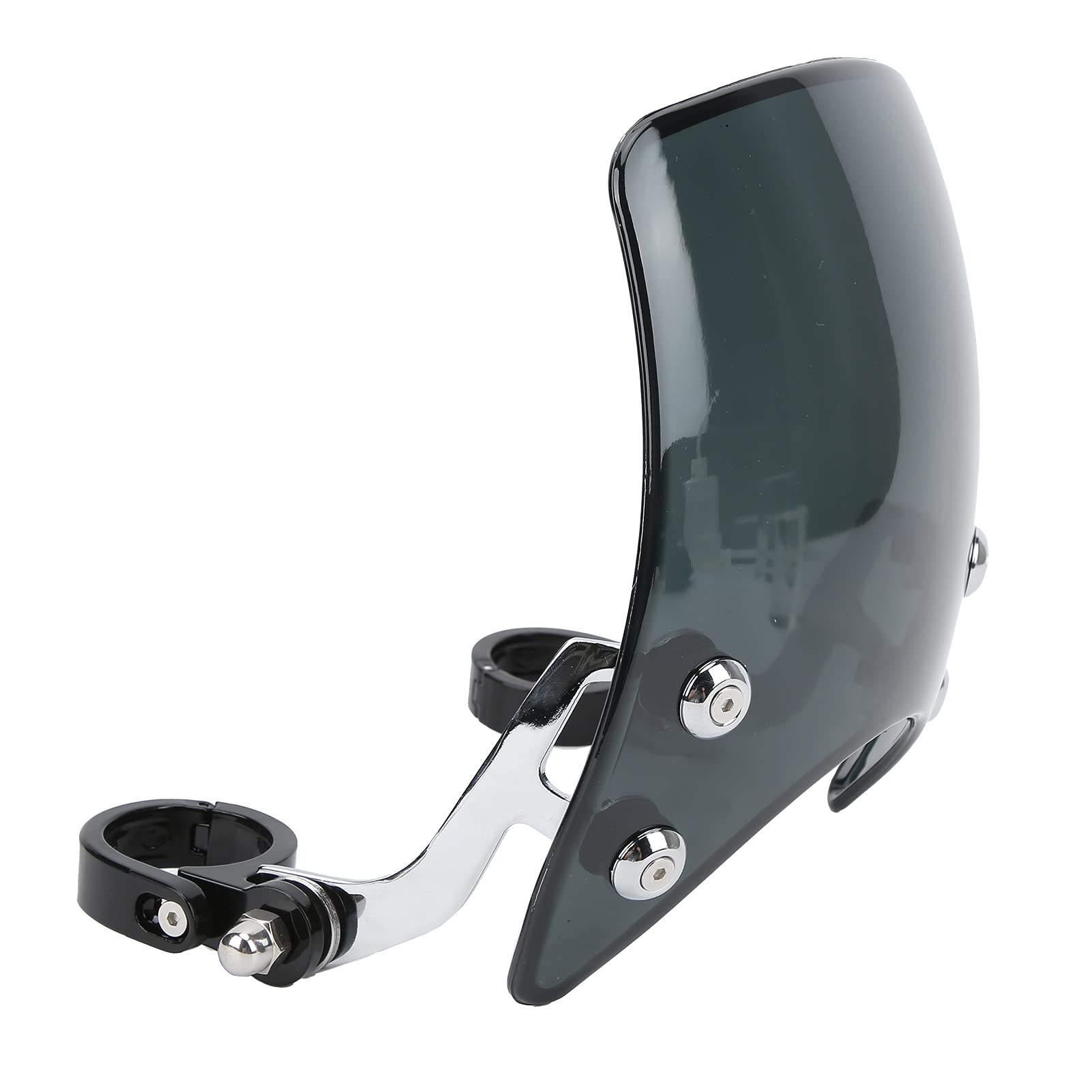 Motorrad-Windschutzscheibe, Motorrad-Windschutzscheibe, Scheinwerferverkleidung, 180 ° Verstellbar, Universell für 1,5-1,6-Zoll-Vordergabel (schwarz) (Schwarz) von Yosoo
