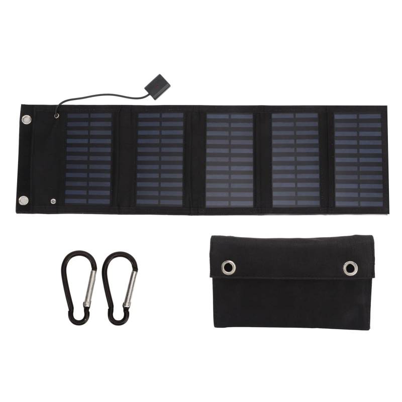 Solarpanel Falttasche, Faltbares Solarpanel Monokristallines Silizium 5,5 V 25 W Überwachungskameras Laptops Autobatterien Tragbares Solarpanel von Yosoo